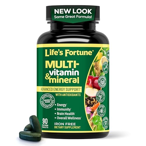 Life's Fortune Multivitamin All Natural Energy Source Supplying Whole Food Concentrates, Antioxidants, Amino Acids, Enzymes, Trace Minerals & More (90 Count (Pack of 1))