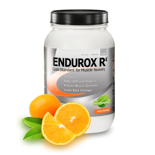 Endurox R4 by PacificHealh - All Natural Post Workout Recovery Drink Mix with Protein + Carbs & Electrolytes - for Faster Recovery, Reduced Soreness & Muscle Rebuilding - 28 Servings (Tangy Orange)