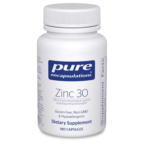 Pure Encapsulations Zinc 30 mg - Supplement for Immune System Support, Growth and Development, and Wound Healing* - with Zinc Picolinate 30 mg - 180 Capsules