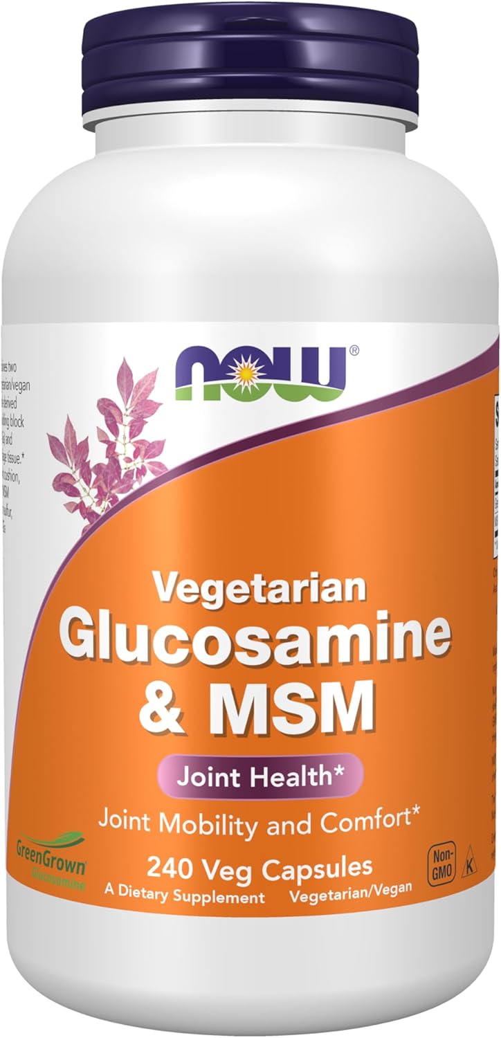 NOW Foods Supplements, Glucosamine & MSM (GreenGrown Glucosamine), Vegetarian, 240 Veg Capsules