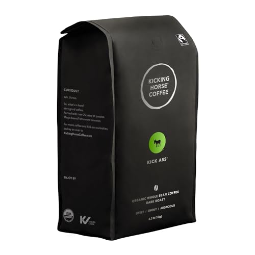 Kicking Horse Coffee, Kick Ass, Dark Roast, Whole Bean, Certified Organic, Fairtrade, Kosher Coffee, 2.2 Lb, 35.2 Ounce