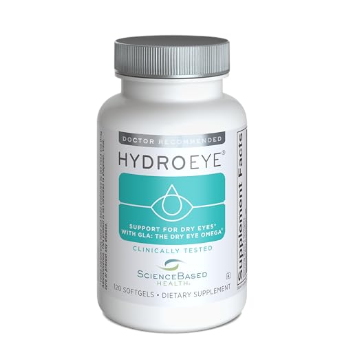 ScienceBased Health HydroEye Dry Eye Supplement Clinically Tested Formula with GLA, EPA and DHA Eye Comfort & Tear Film Support 120 Softgels