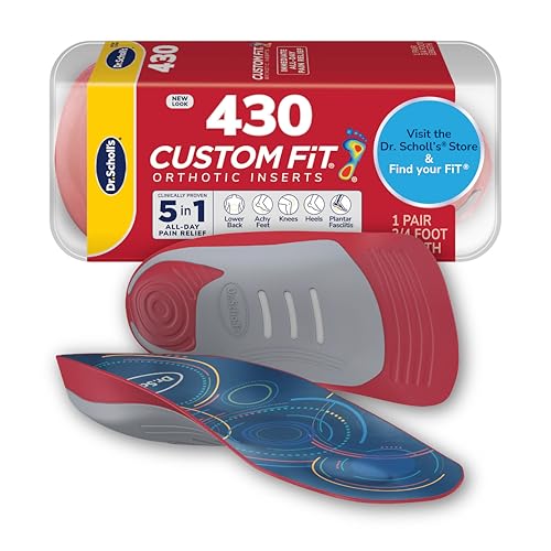 Dr. Scholls Custom Fit Orthotics 3/4 Length Arch Support Shoe Inserts - Plantar Fasciitis Relief Insoles for Men and Women, Immediate All-Day Total Lower Body Pain Relief, FSA HSA Eligible, CF430