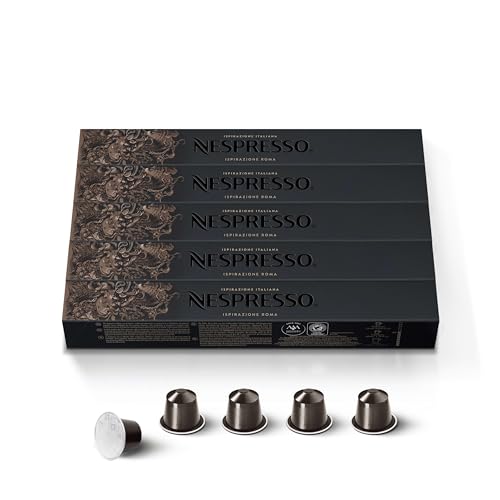 Nespresso Capsules Original Line, Roma Intenso, Medium Roast Coffee, 50 Count Coffee Pods