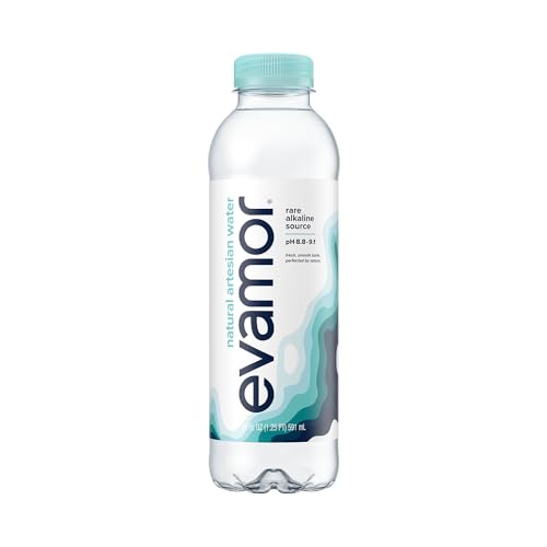 EVAMOR Artesian Bottled Water - Single Source, Naturally Alkaline and Full of Electrolytes for Hydration and Health, 20 Fl Oz (Pack of 24)