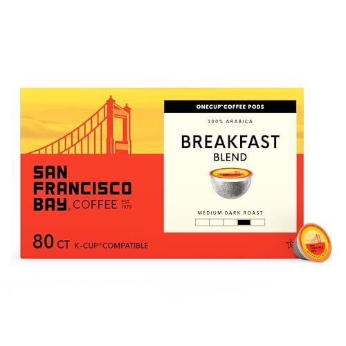 San Francisco Bay Compostable Coffee Pods - Breakfast Blend (80 Ct) K Cup Compatible including Keurig 2.0, Medium Roast