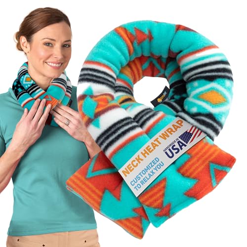 SunnyBay Microwave Heating Pad, Microwavable Moist Heated Neck and Shoulder Wrap, Versatile Weighted Beanbag Cold Pack or Warm Compress for Pain Relief, 26x4 Inches, Canyon