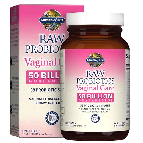 Garden of Life Raw Probiotics for Women's Vaginal Care with Acidophilus, Probiotic Promotes Yeast Balance, Vaginal, Urinary Tract Health, Gluten Free, 30 Vegetarian Capsules