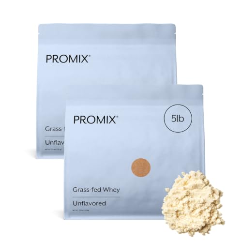 ProMix Nutrition Whey Protein Powder, Unflavored - Grass-Fed - Post Workout Fitness & Nutrition Shakes, Smoothies, Baking & Cooking Recipes - Gluten-Free & Keto-Friendly - 5 Pound (Pack of 2)