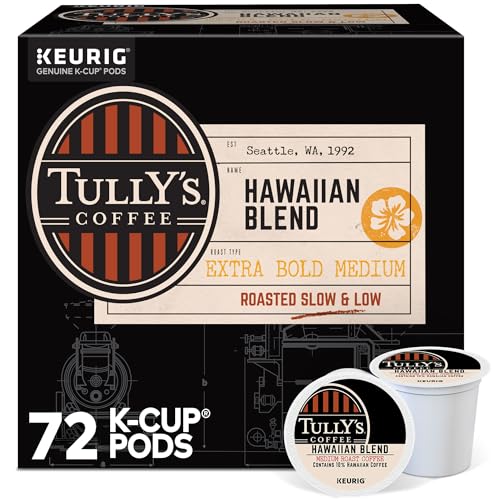 Tully's Coffee Hawaiian Blend Keurig Single-Serve K-Cup Pods, Medium Roast, 72 Count