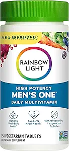 Rainbow Light Multivitamin for Men, Vitamin C, D & Zinc, Probiotics, Men's One Multivitamin Provides High Potency Immune Support, Non-GMO, Vegetarian, 150 Tablets