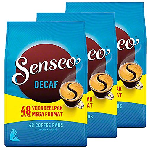 Senseo Decaf Medium Roast Coffee Pods  144 Count (3 Packs)  Smooth & Balanced Flavor with Rich Crema  Caffeine-Free Single-Serve Coffee Pads Compatible with Senseo & PeleCom Machines