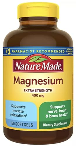 Nature Made High Potency Magnesium 400 mg - 150 Liquid Softgels,(Pack of 2)