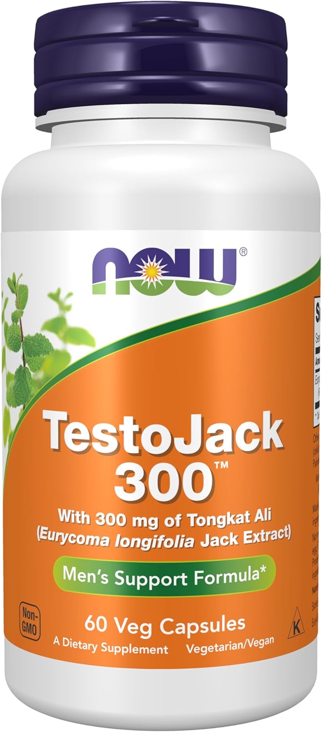 NOW Foods Supplements, TestoJack 300TM with 300 mg of Tonkat Ali (Eurycoma longifolia Jack Extract), 60 Veg Capsules