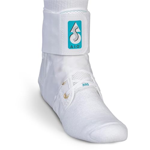 Med Spec ASO Ankle Stabilizer (Small, White)  Ankle Brace for Sprained Ankle and Peroneal Tendonitis, Orthopedic Ankle Support for Men, Women, Adults, Teens and Kids, Sports Injury Recovery, 264002