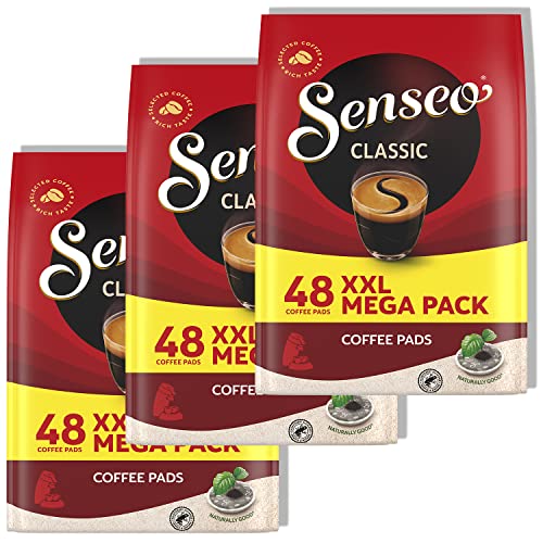 Senseo Classic Medium Roast Coffee Pods  144 Count (3 Packs)  Smooth, Balanced Flavor with Rich Crema  Single-Serve Pads Compatible with Senseo & PeleCom Machines