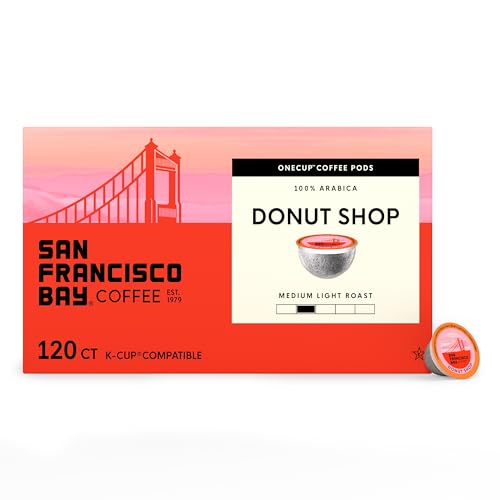 San Francisco Bay Compostable Coffee Pods - Donut Shop (120 Ct) K Cup Compatible including Keurig 2.0, Light Roast