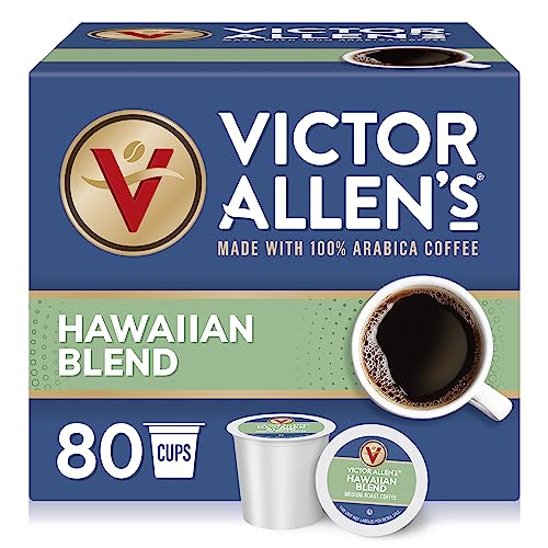Victor Allens Coffee Pods Hawaiian Blend, Medium Roast, 80 Coffee Pods, Compatible with All Single Serve Coffee Makers
