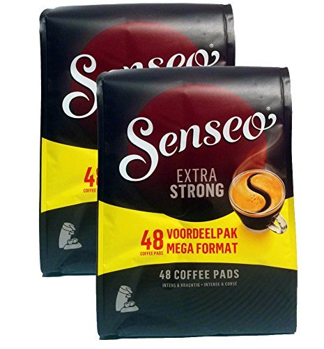 Senseo Extra Strong Dark Roast Coffee Pods  96 Count (2 Packs)  Intense & Bold Flavor with Rich Crema  Single-Serve Coffee Pads Compatible with Senseo & PeleCom Machines