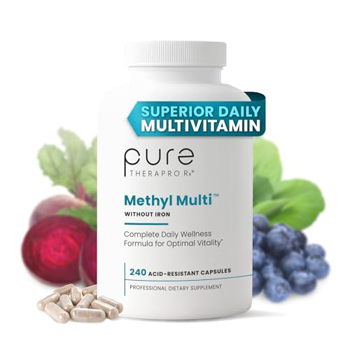 Pure Therapro Rx Methylated Multivitamin for Men and Women | Methyl Multi Without Iron + Methyl B12 & Methylfolate | Pharma Grade | 240 Capsules, 4-Month Supply