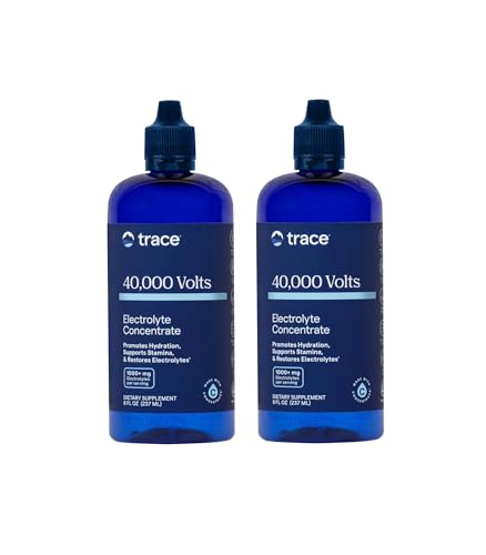 Trace Minerals 40,000 Volts - Concentrate Supplement Drops for Electrolyte Support - Support Muscle Health & Vitality - Workout Drink to Aid Hydration - 8 fl oz (Pack of 2) (96 Servings)