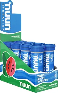 Nuun Sport: Electrolyte Drink Tablets, Watermelon, 8 Tubes (80 Servings)