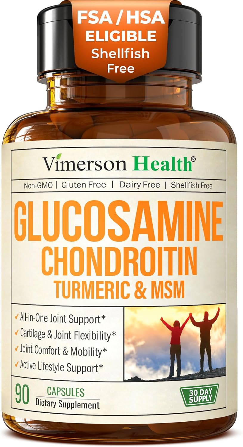 Glucosamine Chondroitin MSM  Joint Support Supplement for Women and Men with Glucosamine Sulfate 1500 mg, Chondroitin and MSM  for Cartilage, Joint Health and Flexibility  90 Capsules