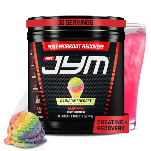 JYM Supplement Science Post JYM Active Matrix Rainbow Sherbet Amino Recovery Powder Pure Creatine HCL, BCAAs, Glutamine, Carnitine, Betaine, Taurine for Strength, Repair, Performance 30 Servings