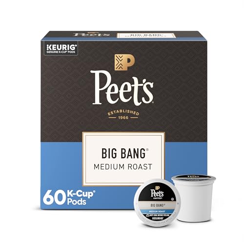 Peet's Coffee, Medium Roast Keurig K-Cup Pods - Big Bang 60 Count (6 Boxes of 10 K-Cup Pods)