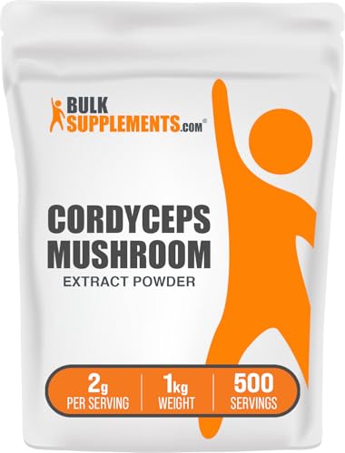 BulkSupplements.com Cordyceps Mushroom Extract Powder - Cordyceps Sinensis, Mushroom Supplement - Vegan & Gluten Free, 2g per Serving, 1kg (2.2 lbs) (Pack of 1)