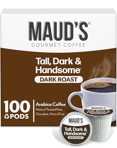 Maud's Dark Roast Coffee Pods, 100ct, Recyclable Single Serve Pods  100% Arabica Coffee, Compatible with Keurig K Cups Maker