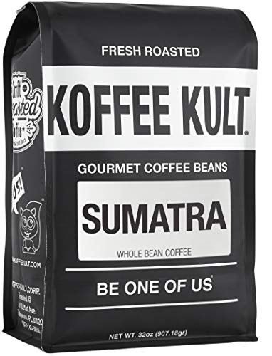 Koffee Kult Sumatra Coffee Beans Dark Roast - Indonesian Fresh Roasted Coffee Beans(Whole Bean, 32oz)
