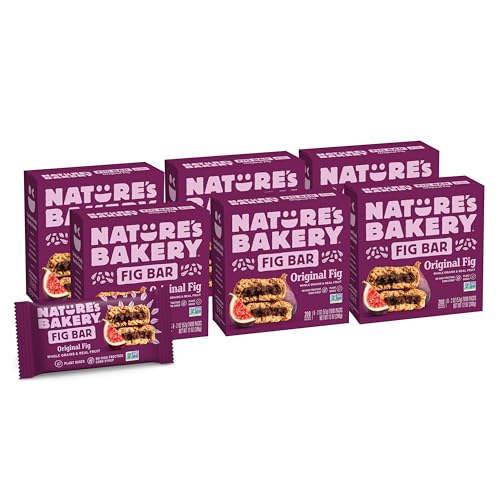 Natures Bakery Whole Wheat Fig Bars, Original Fig, Real Fruit, Vegan, Non-GMO, Snack bar, 6 boxes with 6 twin packs (36 twin packs)