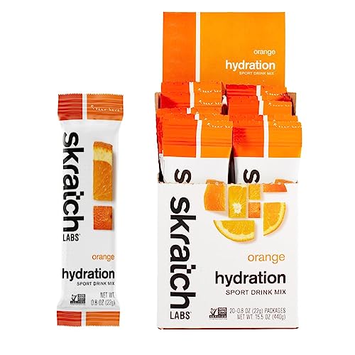 Skratch Labs Hydration Packets - Hydration Drink Mix, Orange (20ct) - Electrolyte Powder Packets Developed for Athletes and Sports Performance - Gluten Free, Vegan, Kosher