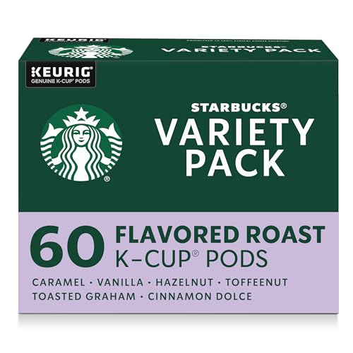 Starbucks K-Cup Coffee PodsFlavored CoffeeVariety Pack for Keurig BrewersNaturally Flavored100% Arabica6 boxes (60 pods total)