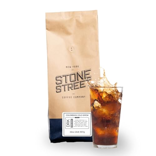 Stone Street Cold Brew Coffee, Strong & Smooth Blend, Low Acid, 100% Arabica, Gourmet Coffee, Whole Bean, Dark Roast, Colombian Single Origin, 2 LB