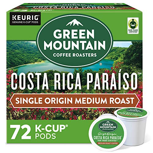 Green Mountain Coffee Roasters Costa Rica Paraiso Single-Serve K-Cup Pods, Medium Roast Coffee, 72 Count