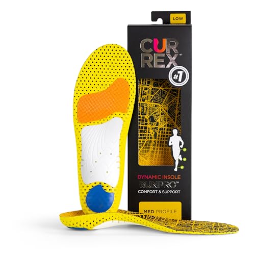 CURREX RunPro Insoles for Running Shoes  Arch Support Inserts to Help Reduce Fatigue, Prevent Injuries & Boost Performance  for Men & Women  Medium Arch, Medium Size
