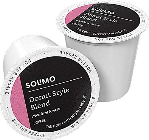 Amazon Brand - Solimo Medium Roast Coffee Pods, Donut Style, Compatible with Keurig 2.0 K-Cup Brewers, 100 Count