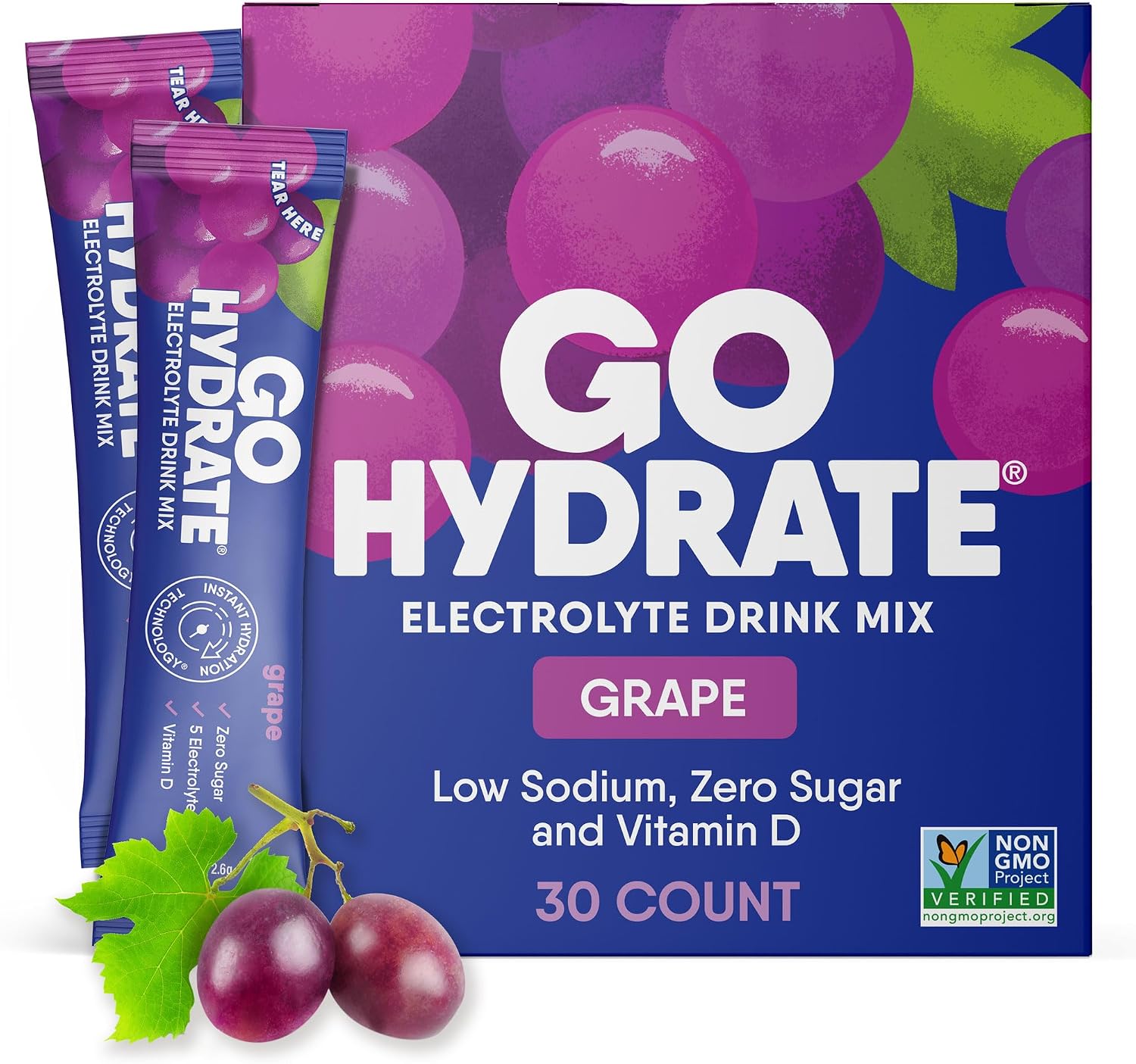 GoHydrate Instant Hydration Powder Packets - Grape