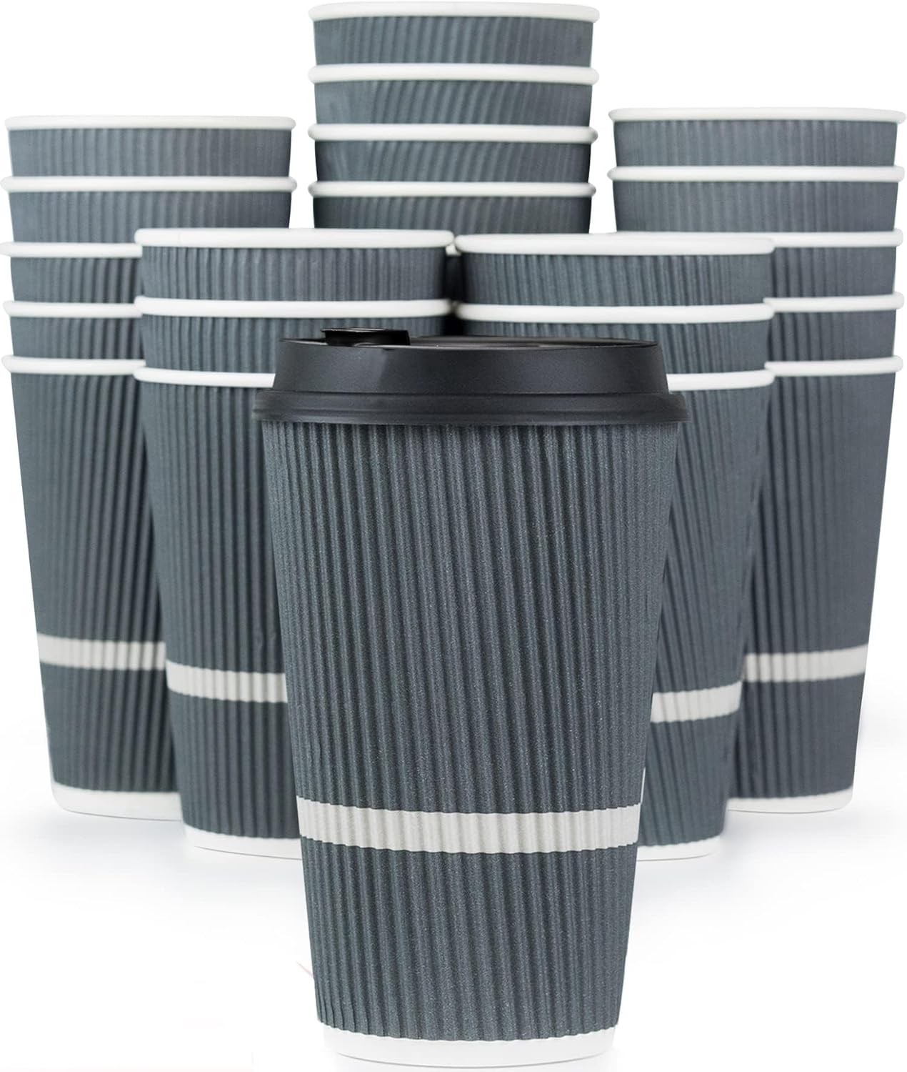 Disposable Coffee Cups With Lids (70 Pack)