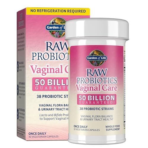 Garden of Life Raw Probiotics for Women's Vaginal Care with Acidophilus, Shelf Stable Probiotic Promotes Yeast Balance, Vaginal, Urinary Tract Health, 30 Vegetarian Capsules