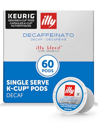 Illy Coffee K Cups - Pods For Keurig Machines  Classico Decaf Roast  Notes of Caramel - Mild, Flavorful & Balanced Flavor - No Preservatives  10 Count, 6 Pack