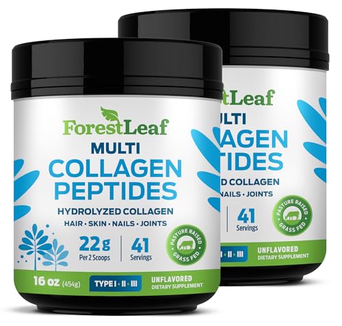Collagen Peptides Powder Unflavored - Hydrolyzed Collagen Protein Powder Type 1, 2 & 3 - Grass Fed Keto Collagen Powder for Women & Men - Vital Hair, Skin, Nails, Joints, Recovery, 11g Per Serving