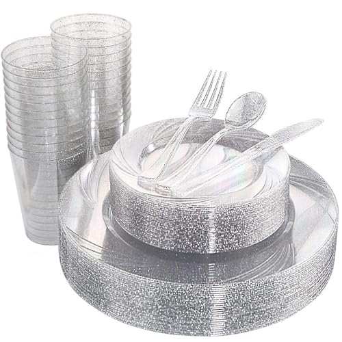 WDF Silver Plastic Party Set