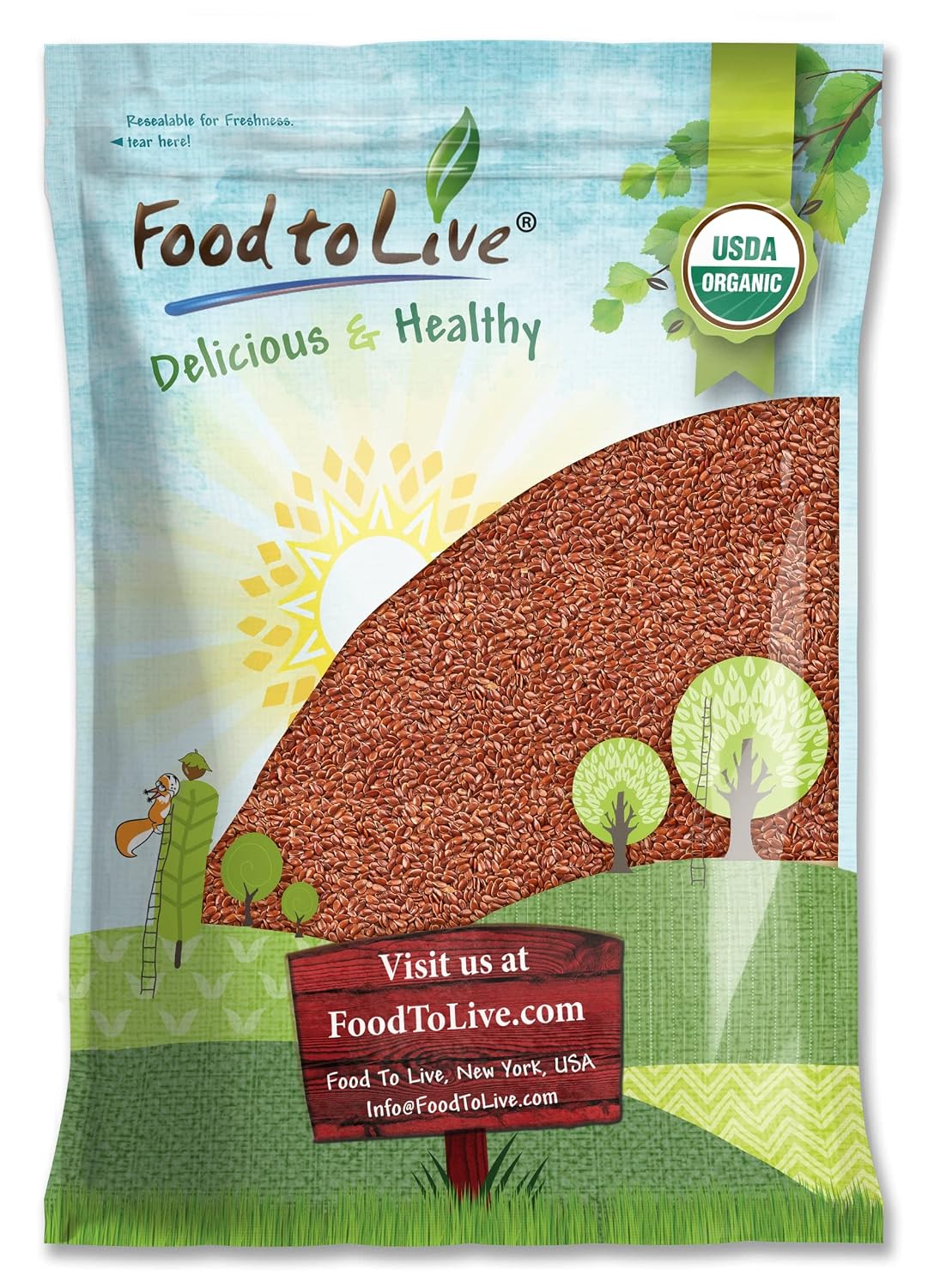 Food to Live Organic Brown Flax Seeds
