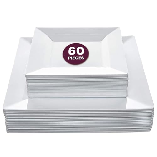 Aya's 60ct White Square Plates