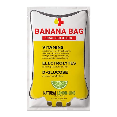 Banana Bag Oral Solution Packets  Natural Lemon Lime 15pk | A Refreshing Blend of Electrolytes, Vitamin C, and B-Complex for Daily Hydration and Energy | Perfect for Any Lifestyle.