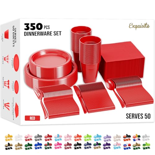Exquisite 350 Pc Red Set