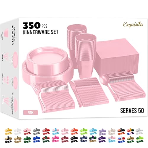 Party Solids 350 Pc Pink Set